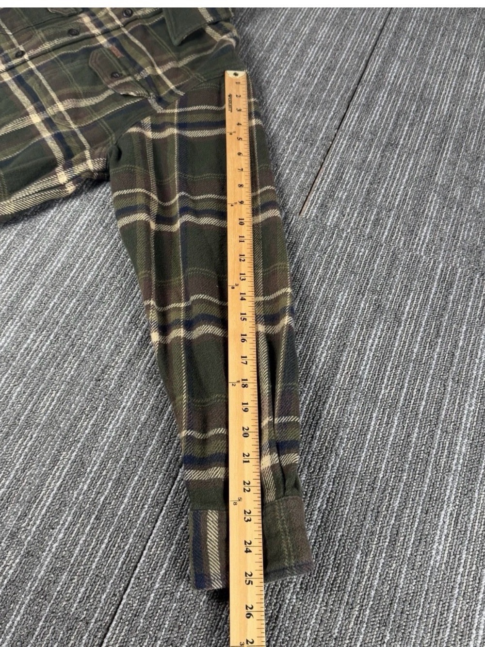 Orvis Men’s Green Plaid Flannel Shirt Jacket medium - Picture 8 of 8